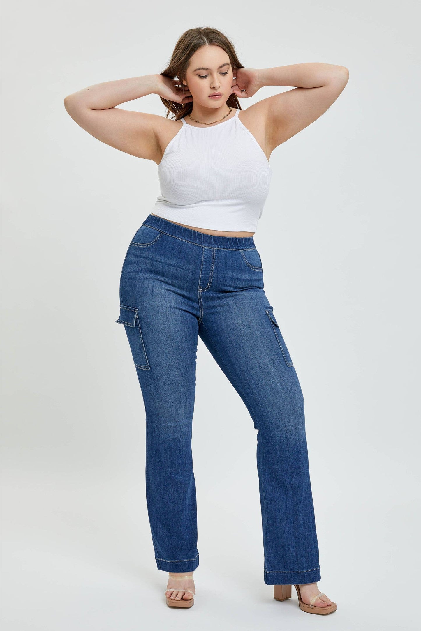 Cello Plus Flare Jegging with Cargo Pockets