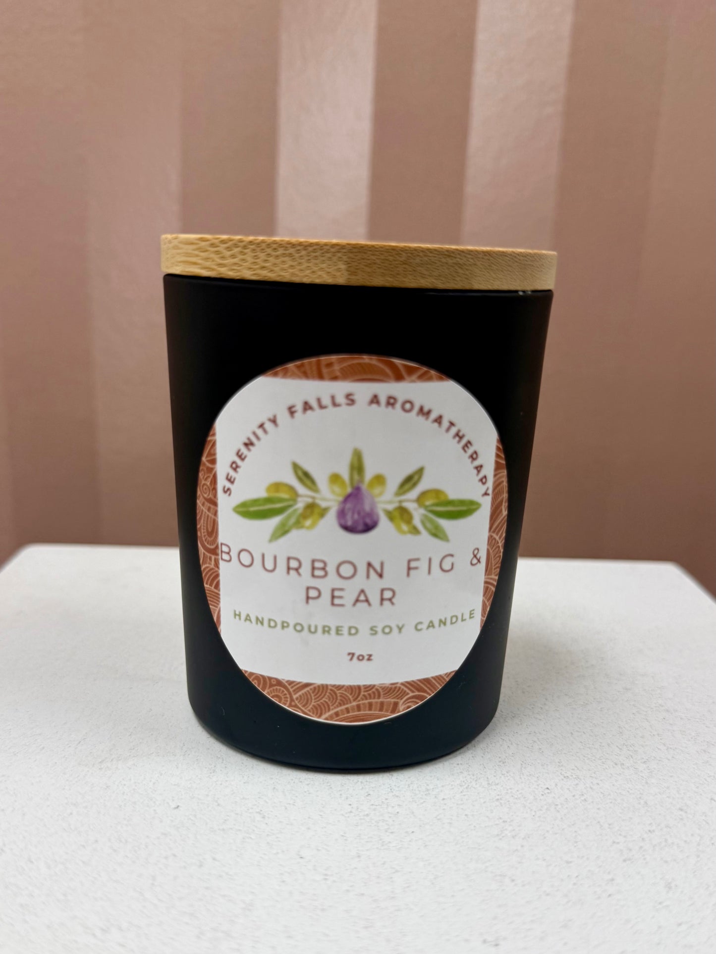 Serenity Falls Bourbon Fig & Pear 7oz Candle