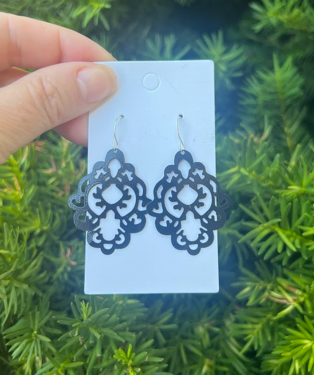 Black Gilded Metal Earrings