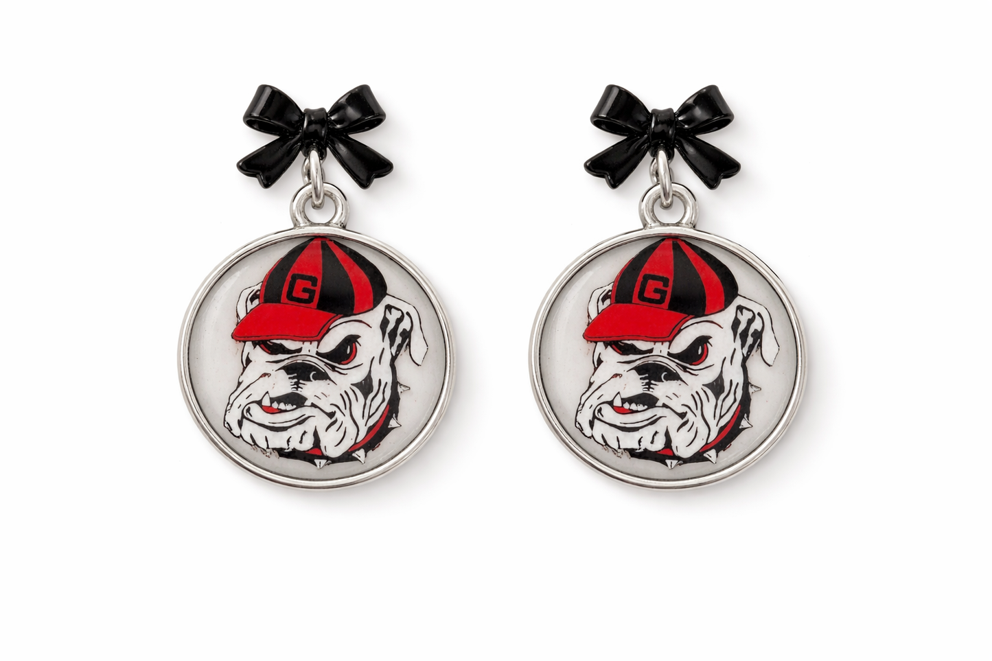 Bulldog Bow Dangle Earrings