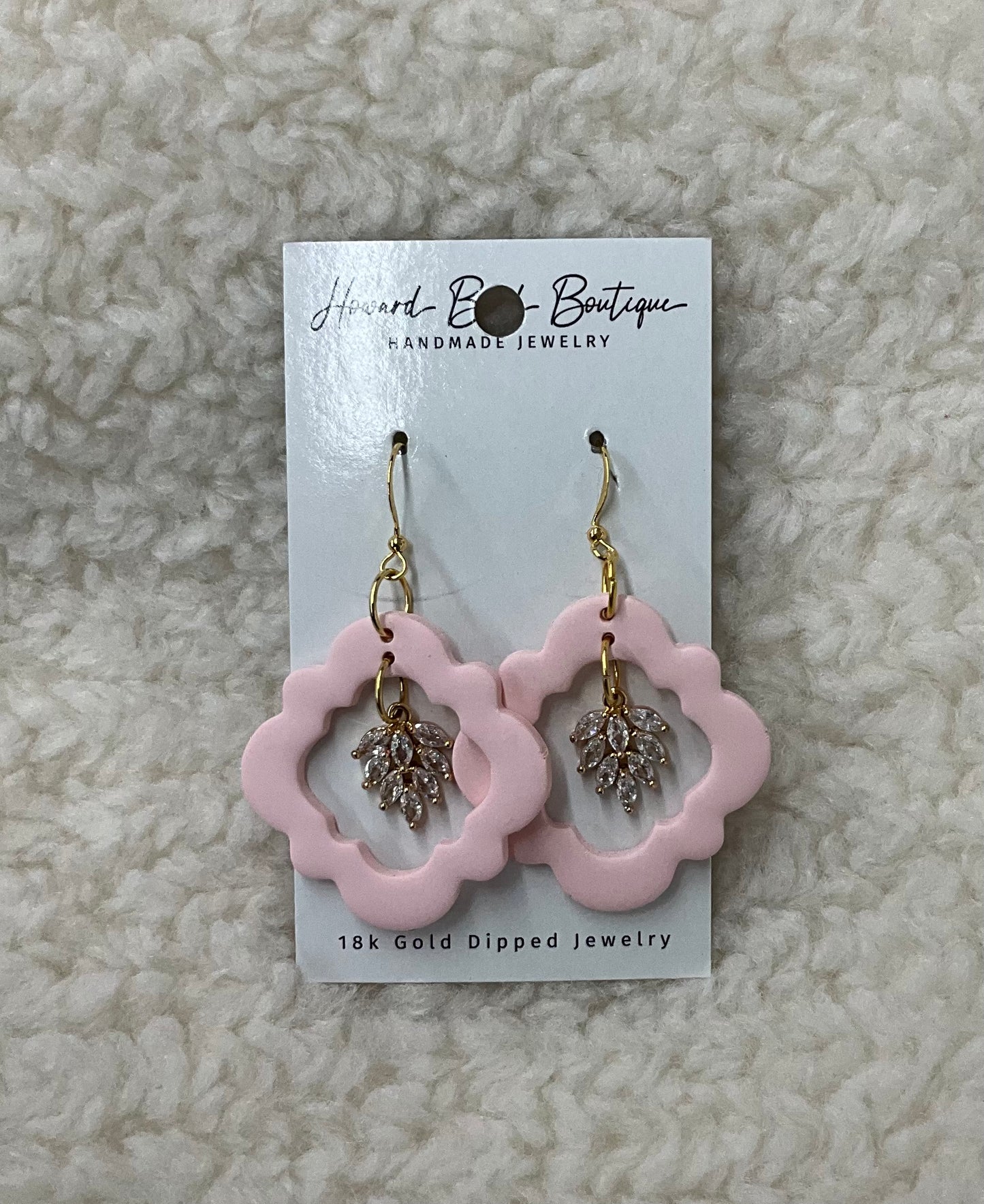 Pink Crystal Dangle Earrings