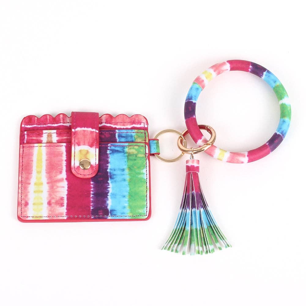 Tie-Dye Pattern Bangle/Key-Chain/Wallet w/ ID
