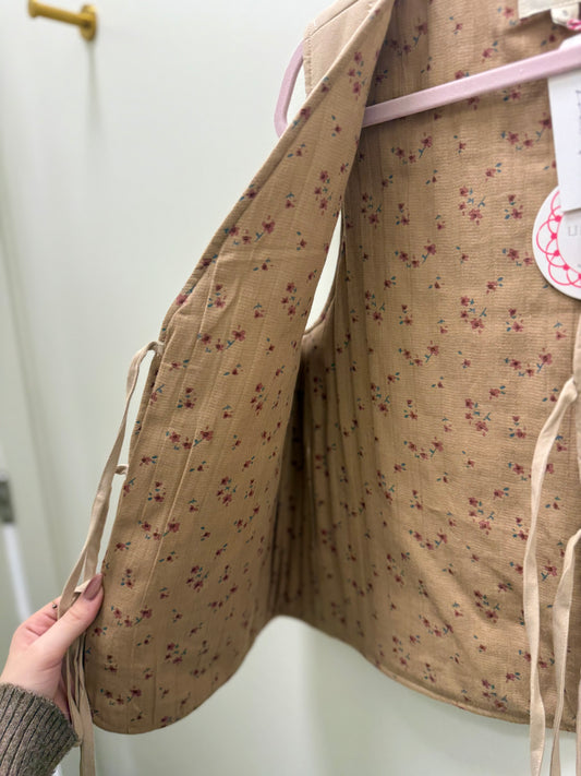 Taupe Front Tie Vest