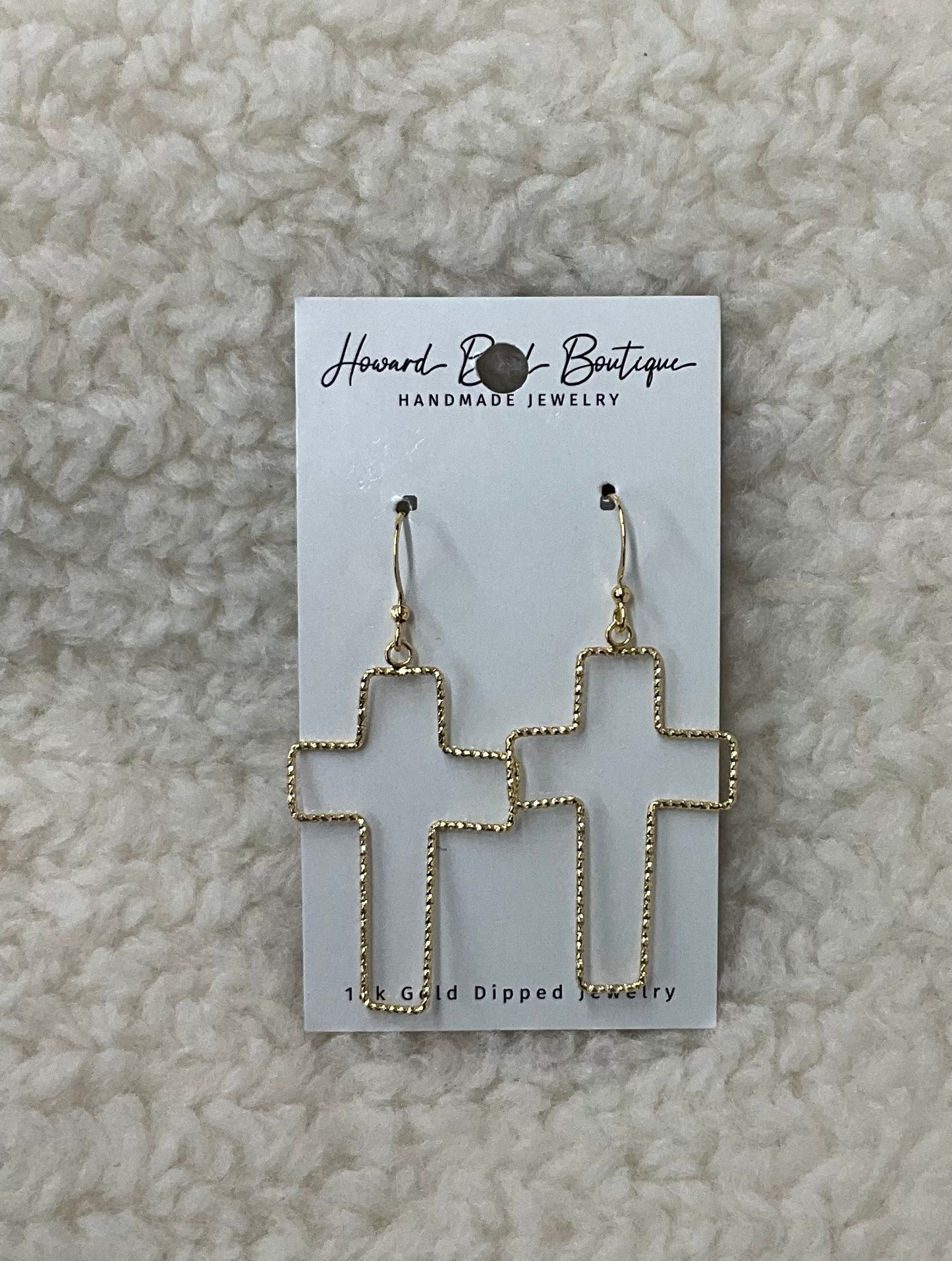 Gold Cross Earrings