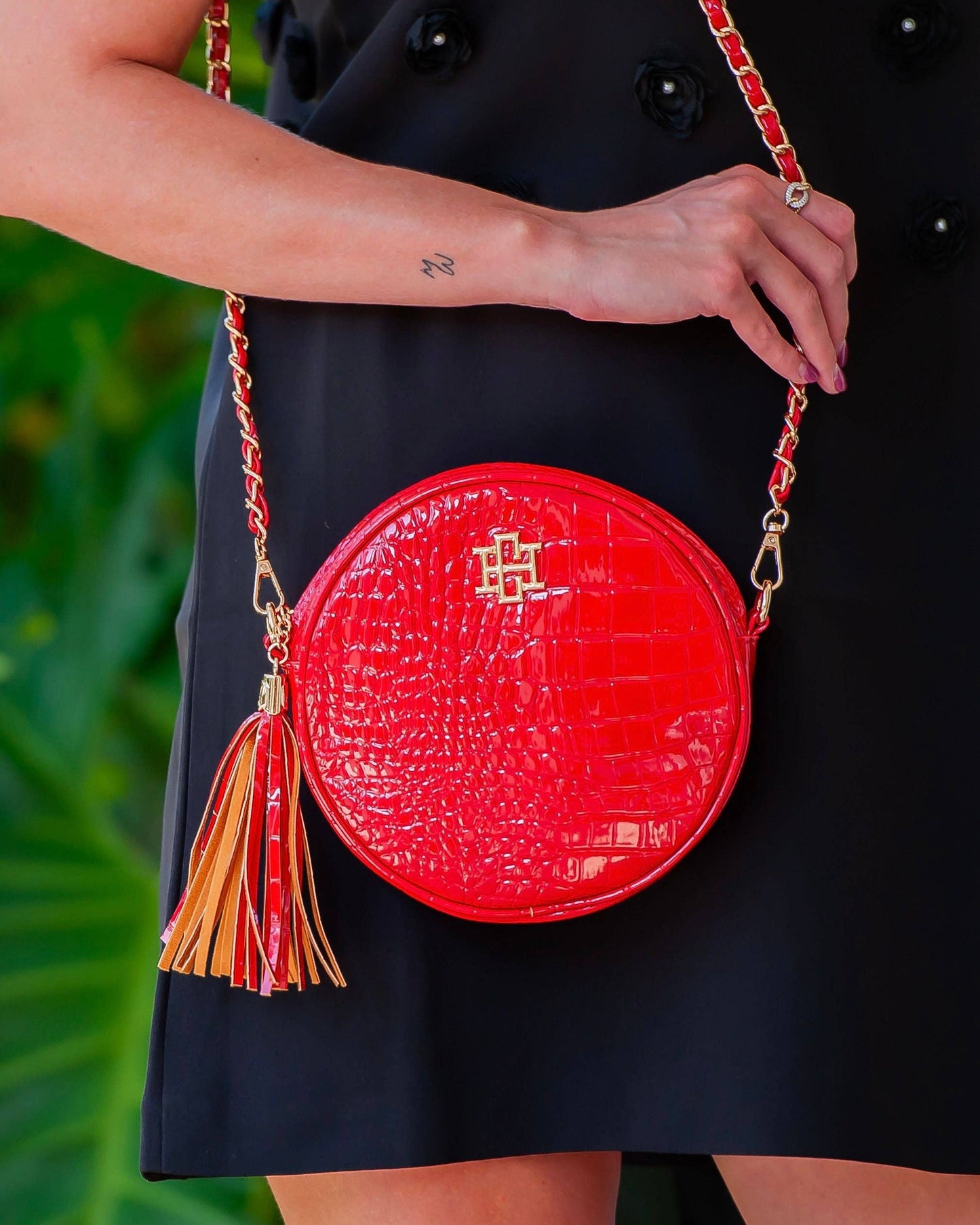 Red Patent Cece Circular Crossbody