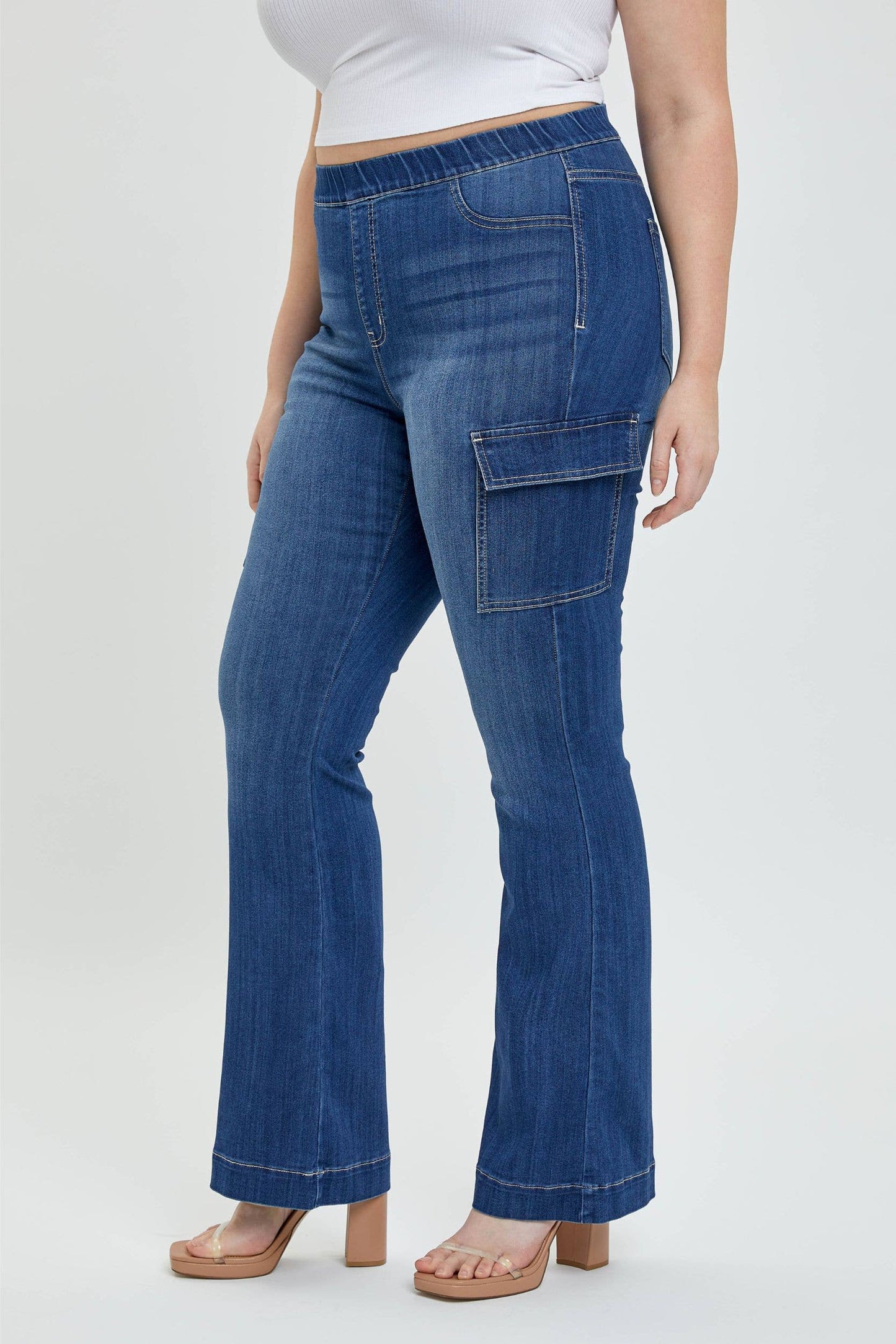 Cello Plus Flare Jegging with Cargo Pockets