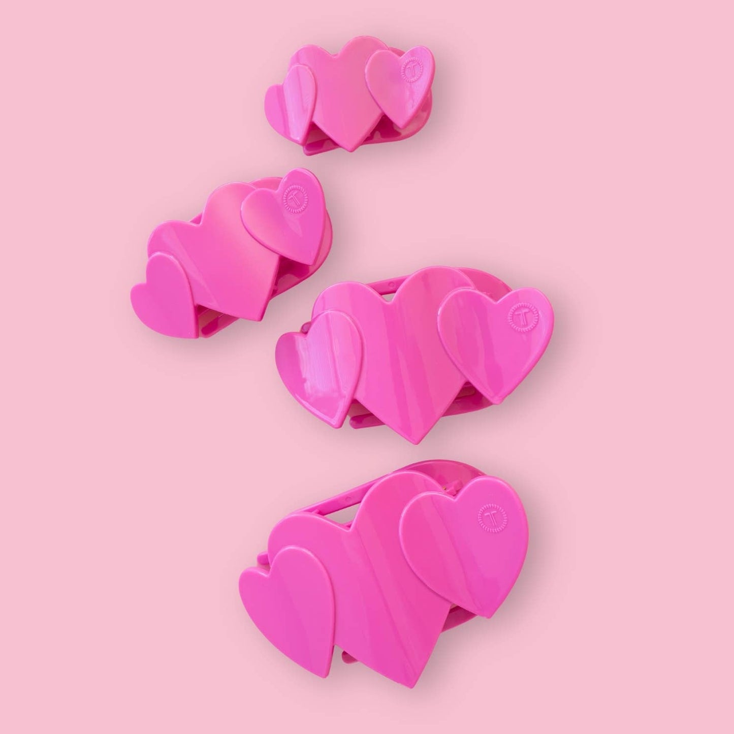 Flat Hair Clip | Small | Pink Heart to Heart