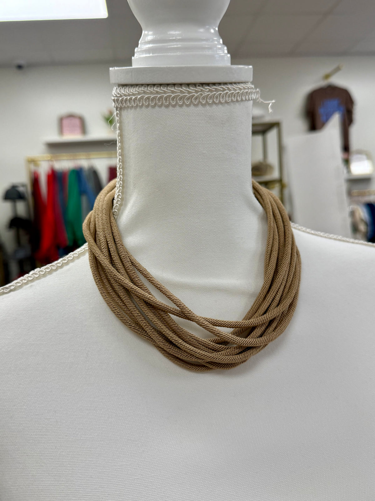 Tan Rope Strand Necklace