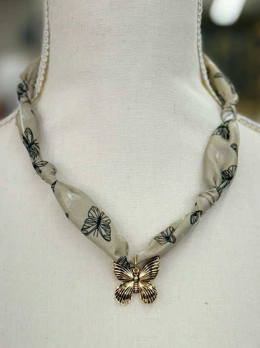 Butterfly Scarf Charm Necklace