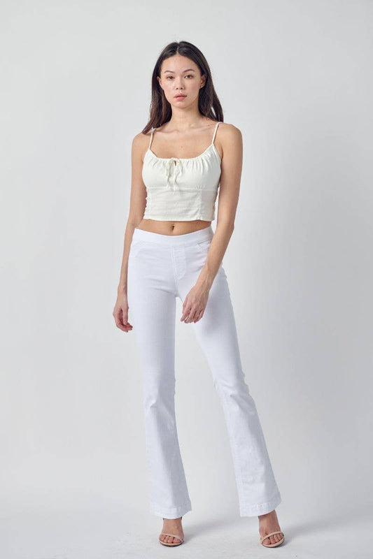 Cello White Flare Jegging