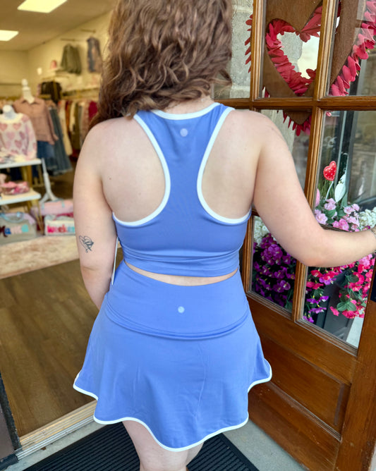 Periwinkle Racerback Tank and Crossover Skort Set