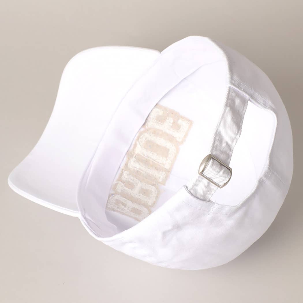 BRIDE Chenille Letter Patch Cotton Baseball Cap