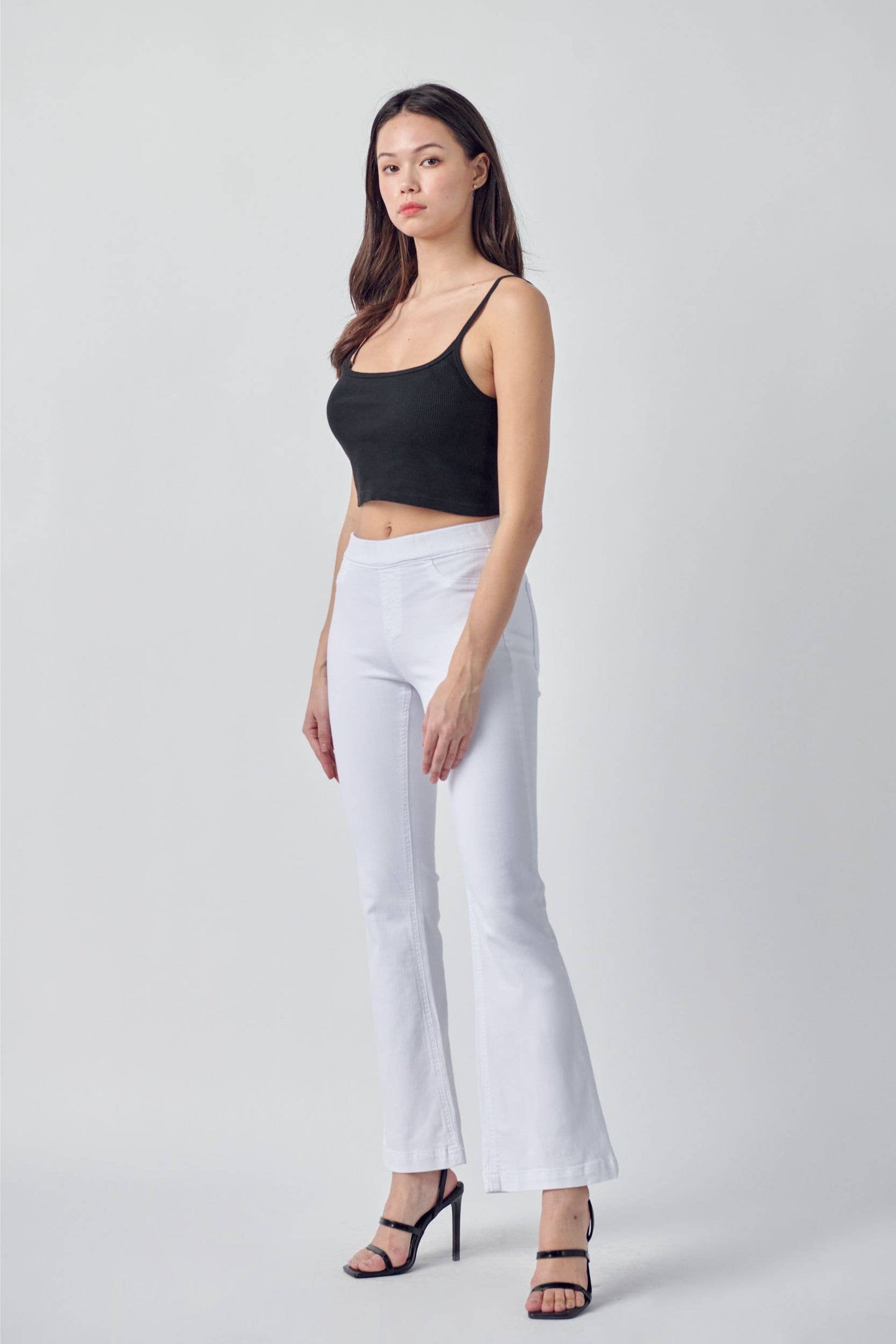 Cello Petite White Flare Jegging