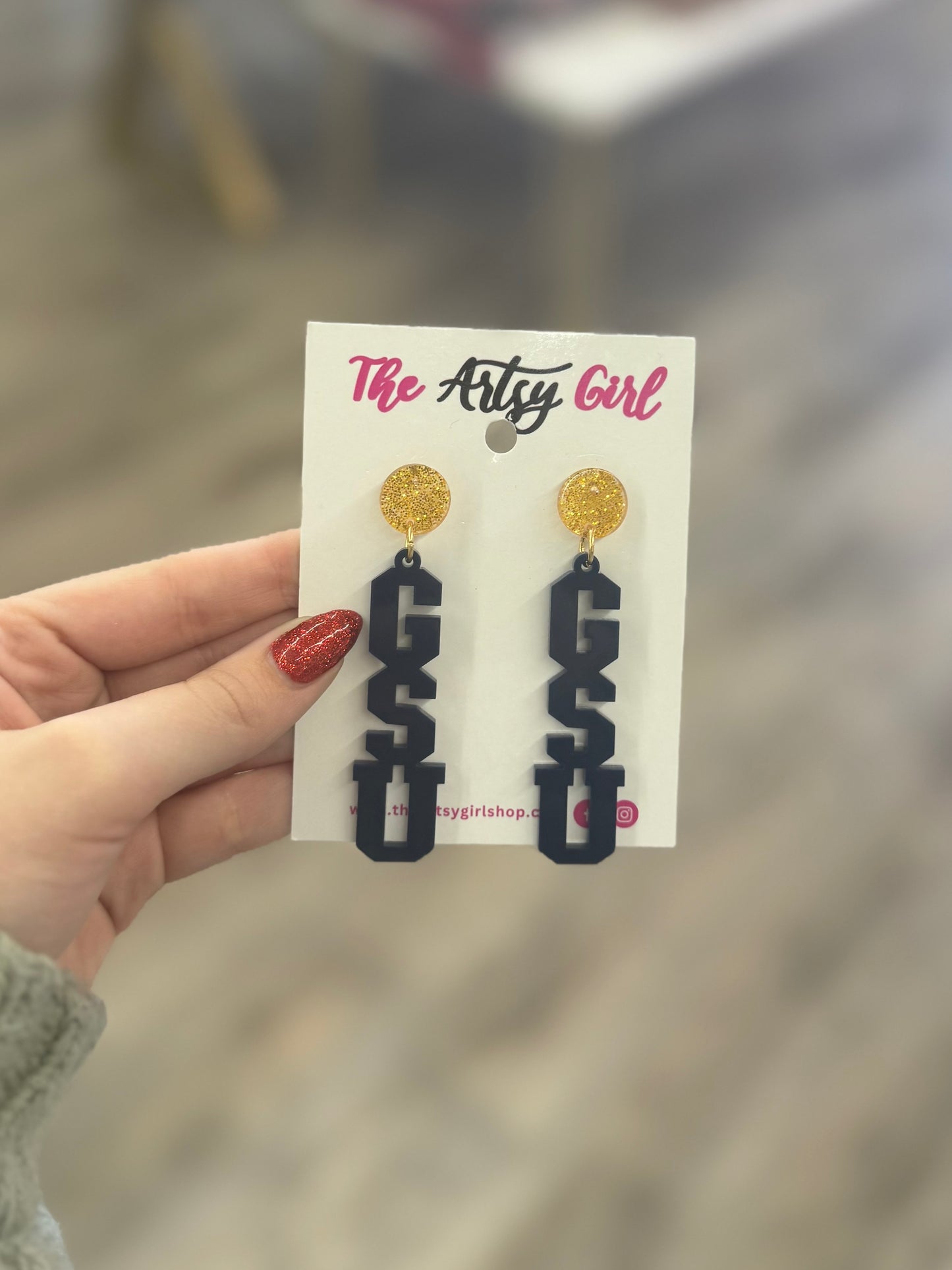 GSU Dangle Earrings - The Artsy Girl