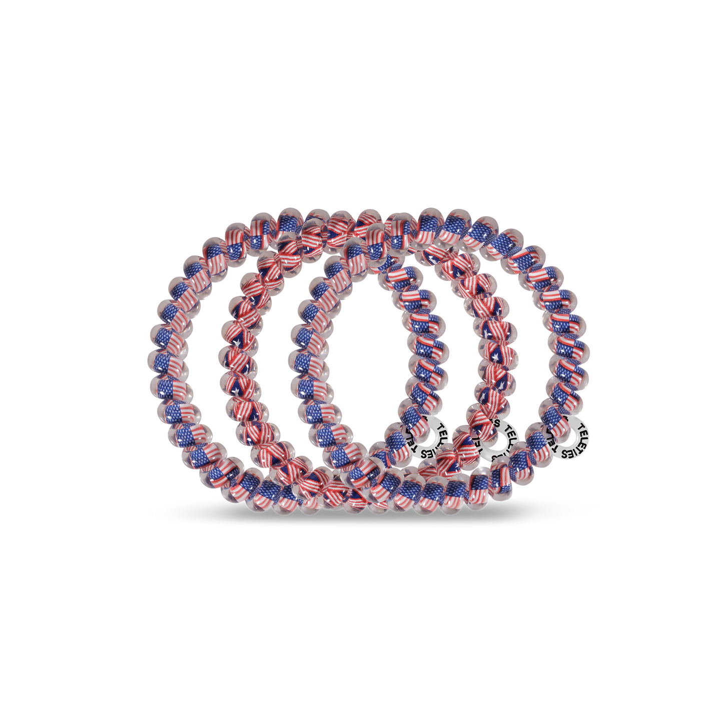 Stars and Stripes - Large Spiral Hair Coils, Hair Ties