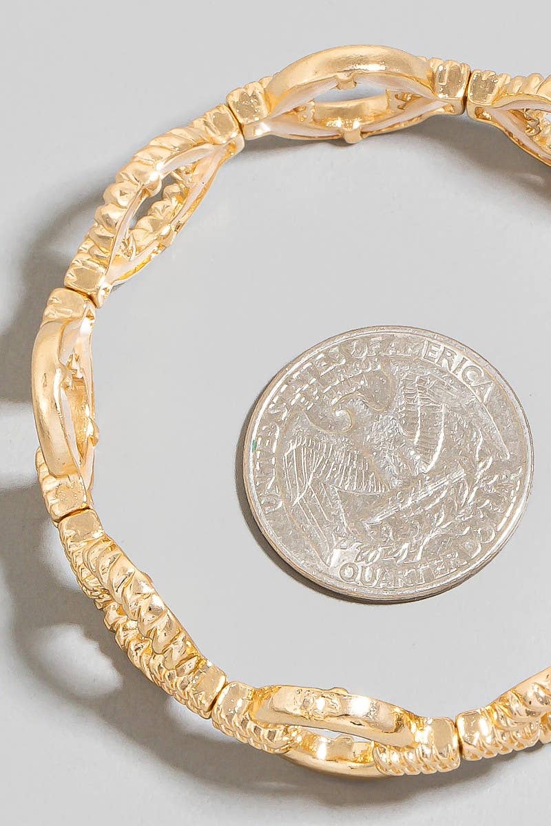 Gold Elastic Metallic Hoop Chain Bracelet