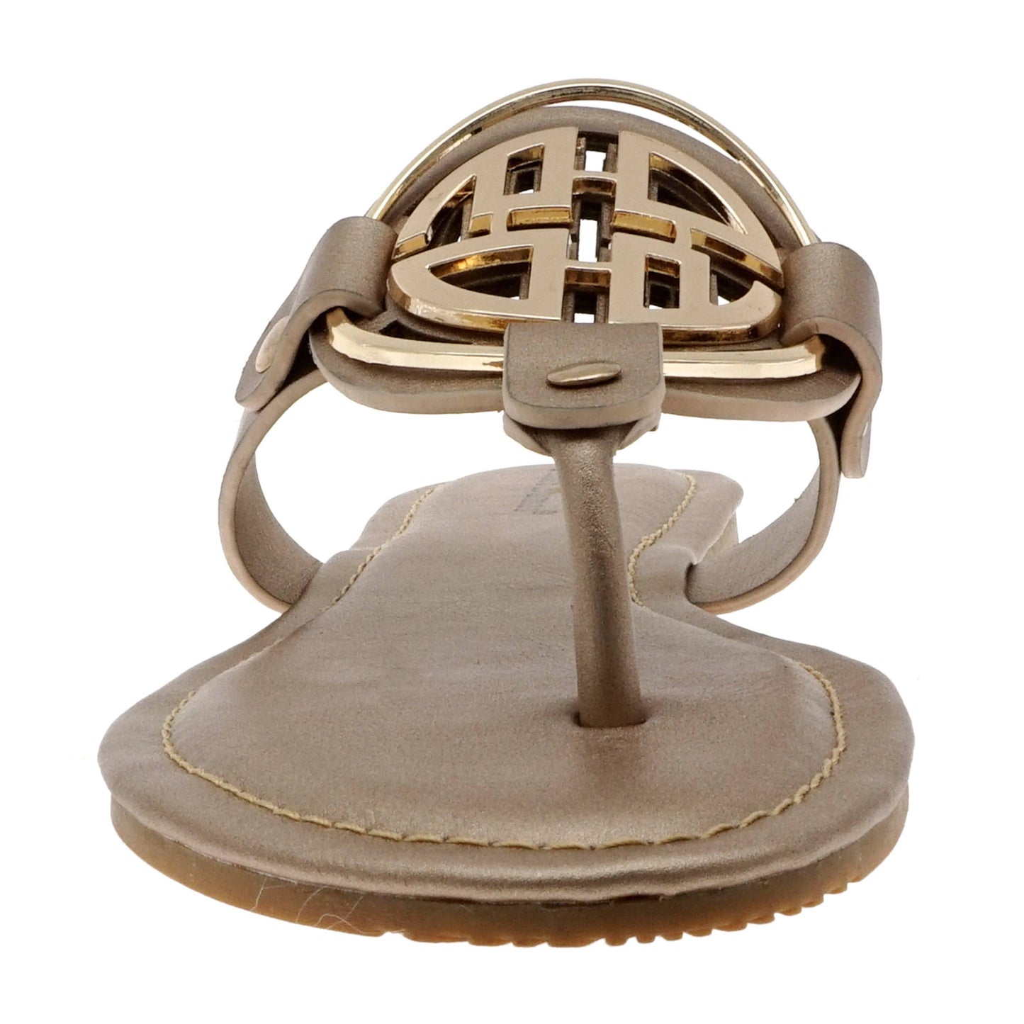 Rose-Gold Emblem Sandals