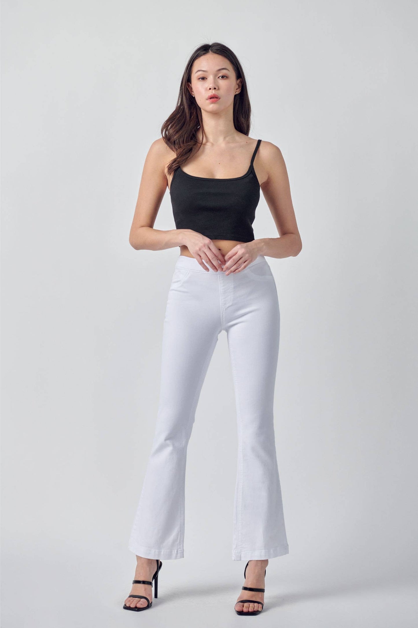 Cello Petite White Flare Jegging