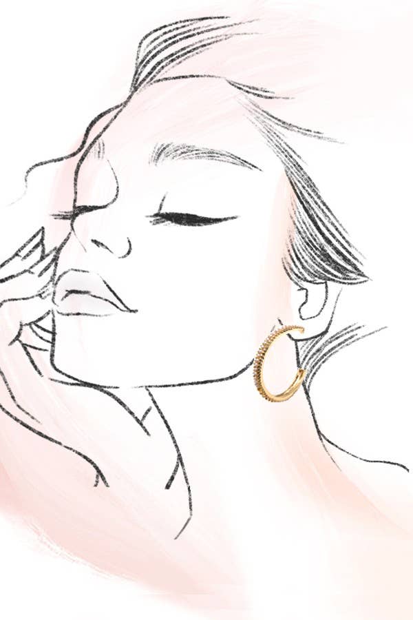 Gold Pearl Hoop Earrings