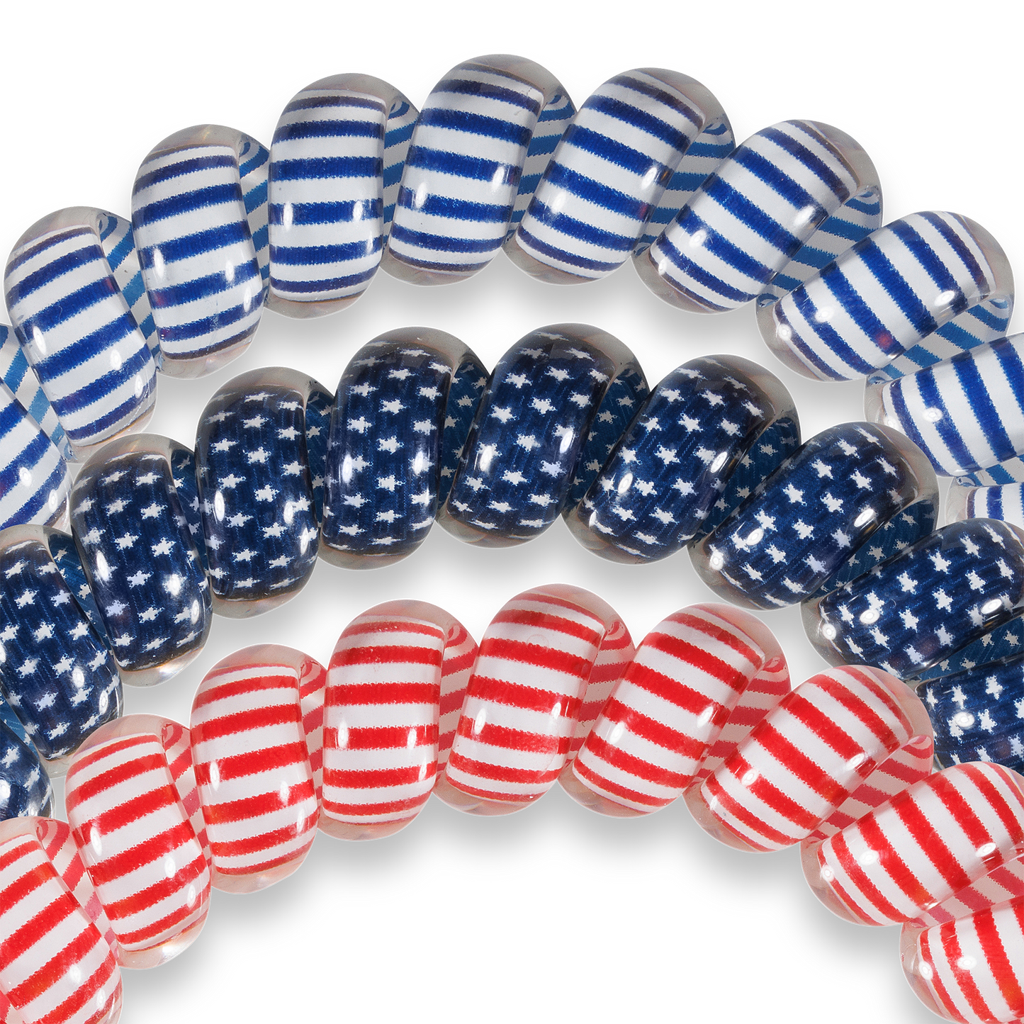Bold and Blue-tiful - Large Hair Coils, Hair Ties, 3-pack