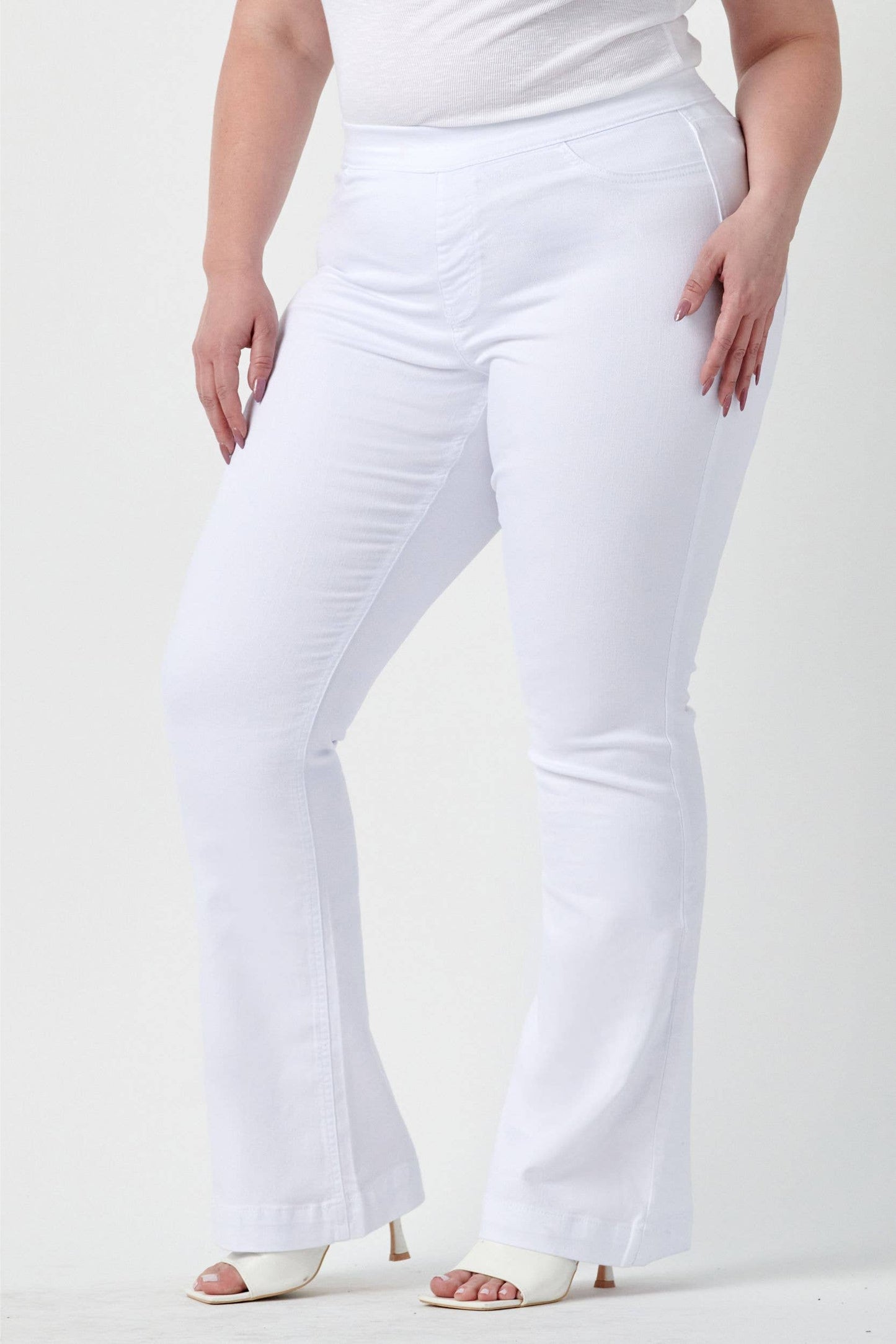Cello Plus White Flare Jegging