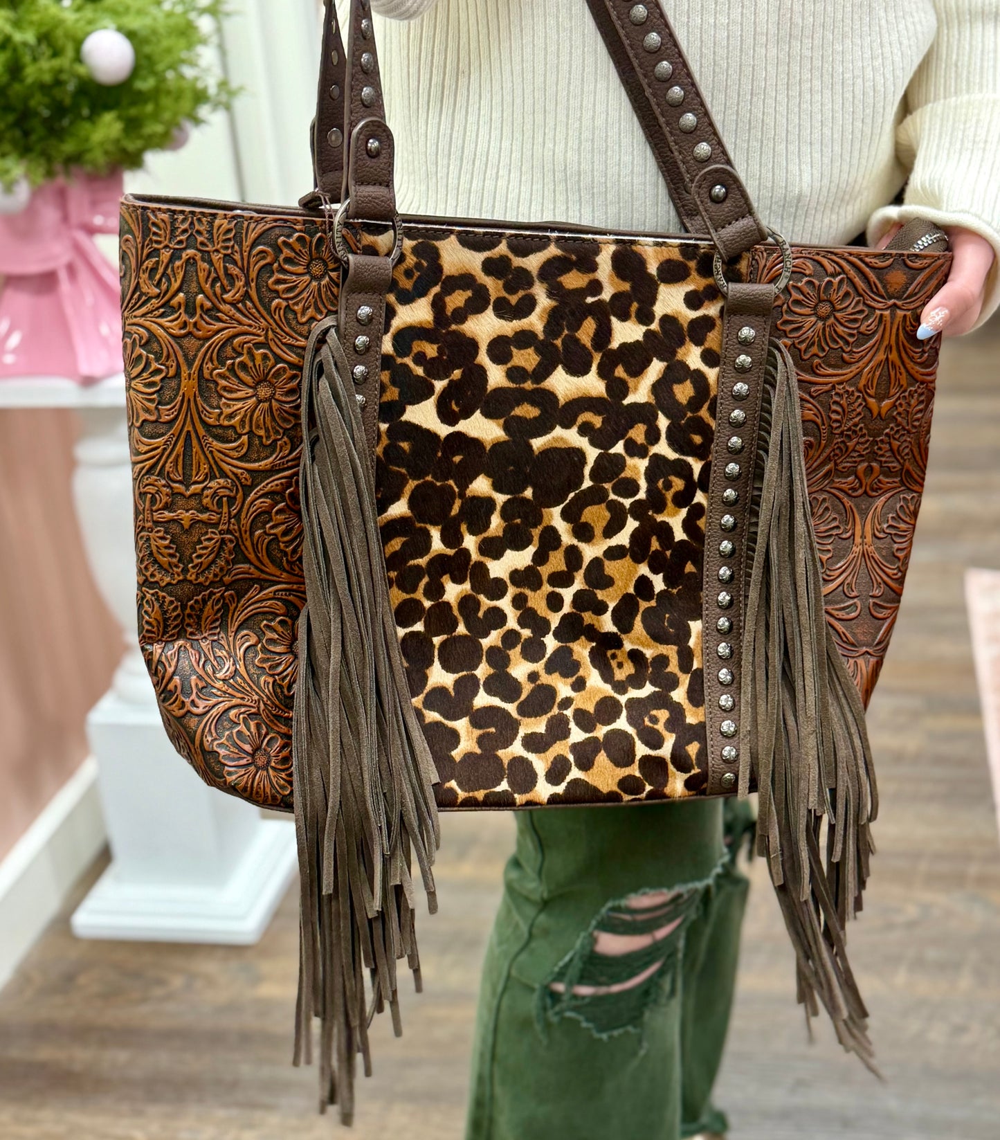 Trinity Ranch Cheetah Conceal Carry Purse