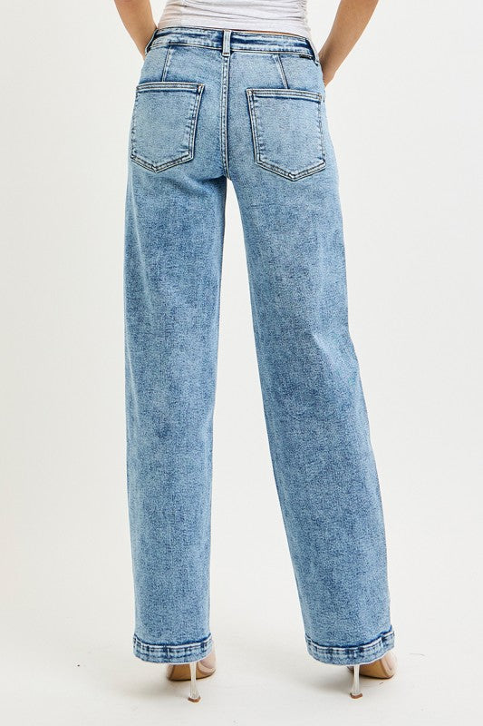 Slouchy Relaxed Baggy Patch Pocket Detail Jeans