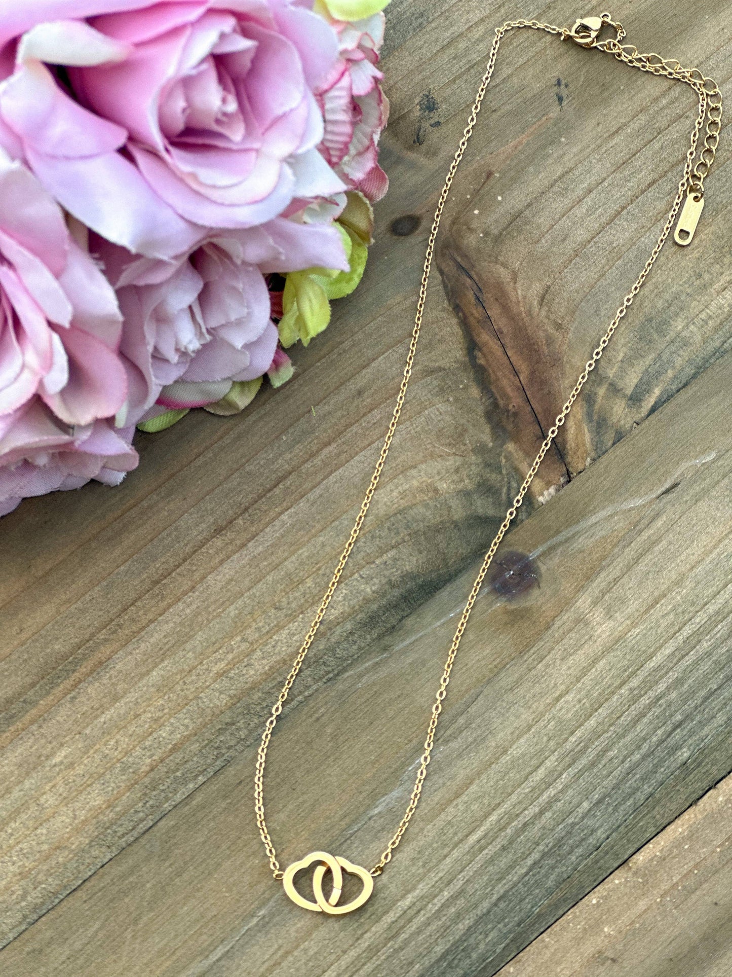 Two Hearts Gold Necklace