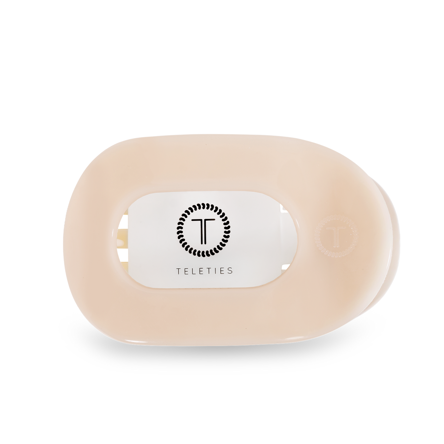 Teleties Almond Beige Small Flat Round Clip