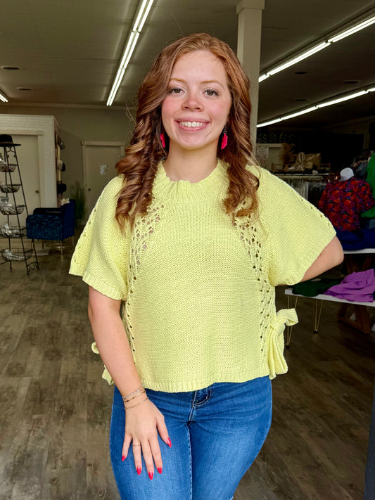 Lemon Bow Tie Sweater