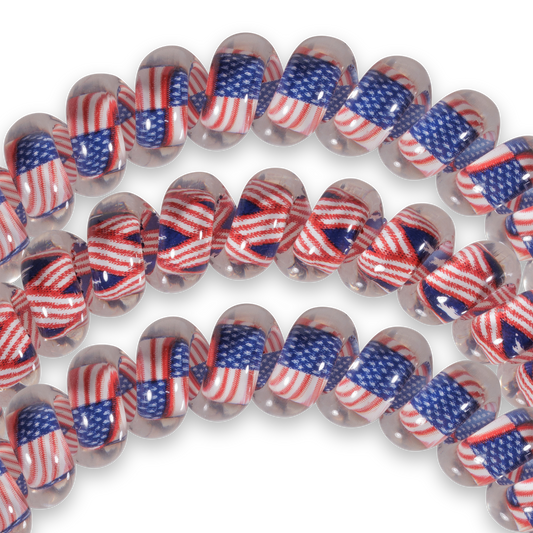 Stars and Stripes - Large Spiral Hair Coils, Hair Ties