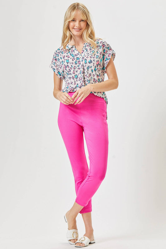 Grey Multi Lizzy Dolman Printed Wrinkle Free Top