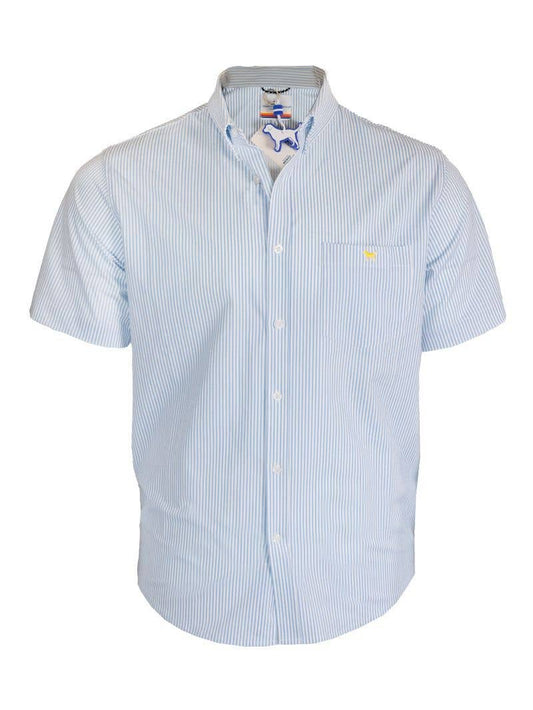 SS Blue Stripe Button Up Top