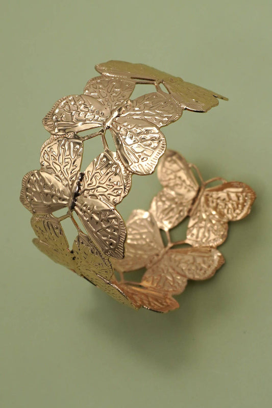 Open Butterfly Adjustable Bangle Bracelet