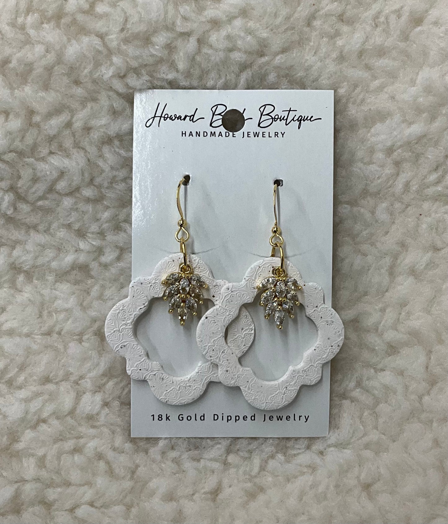 White Crystal Dangle Earrings