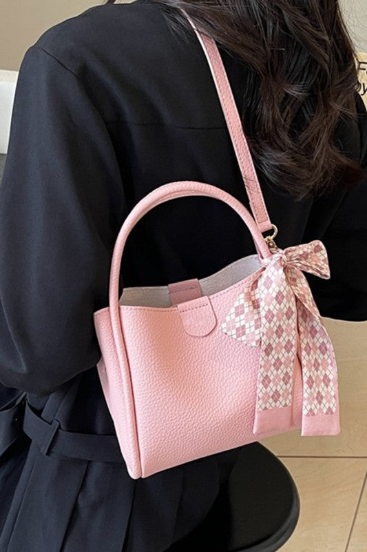 Pink Scarf Crossbody Tote Bag