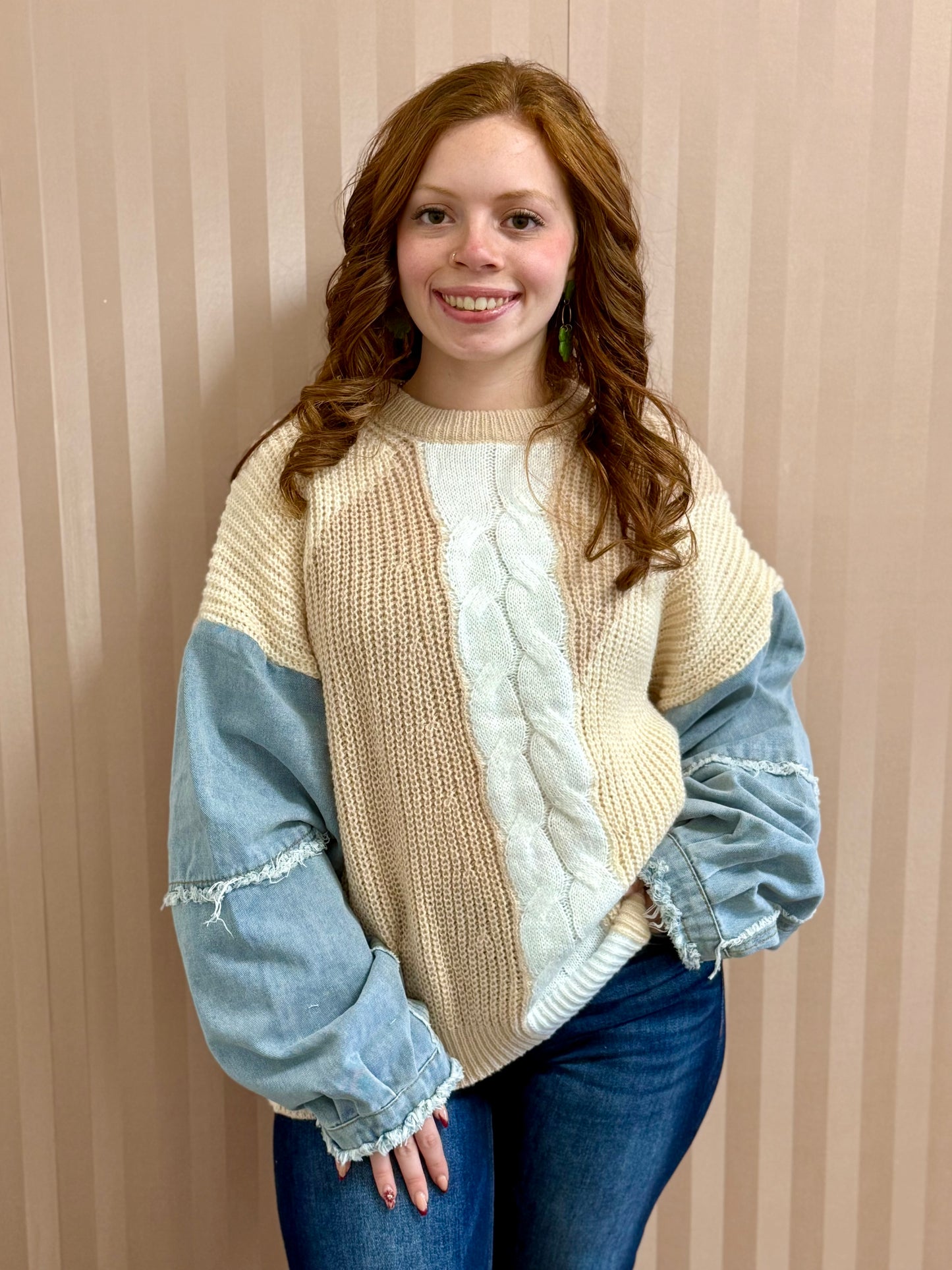 Mocha Multi Texture Sweater