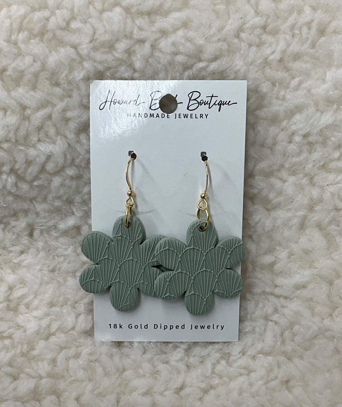 Sage Flower Dangle Earrings