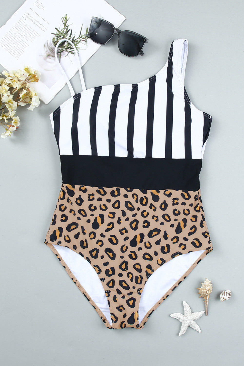 Leopard & Stripes One-Piece