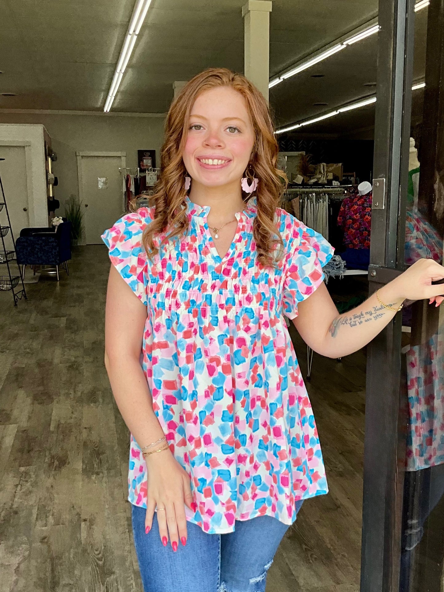 Multi Color Abstract Top