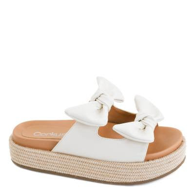 Corkys Lil Bit Knotty Ivory Bow Sandal