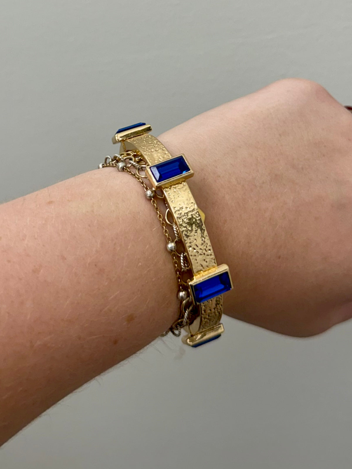Gold & Blue Jewel Bracelet