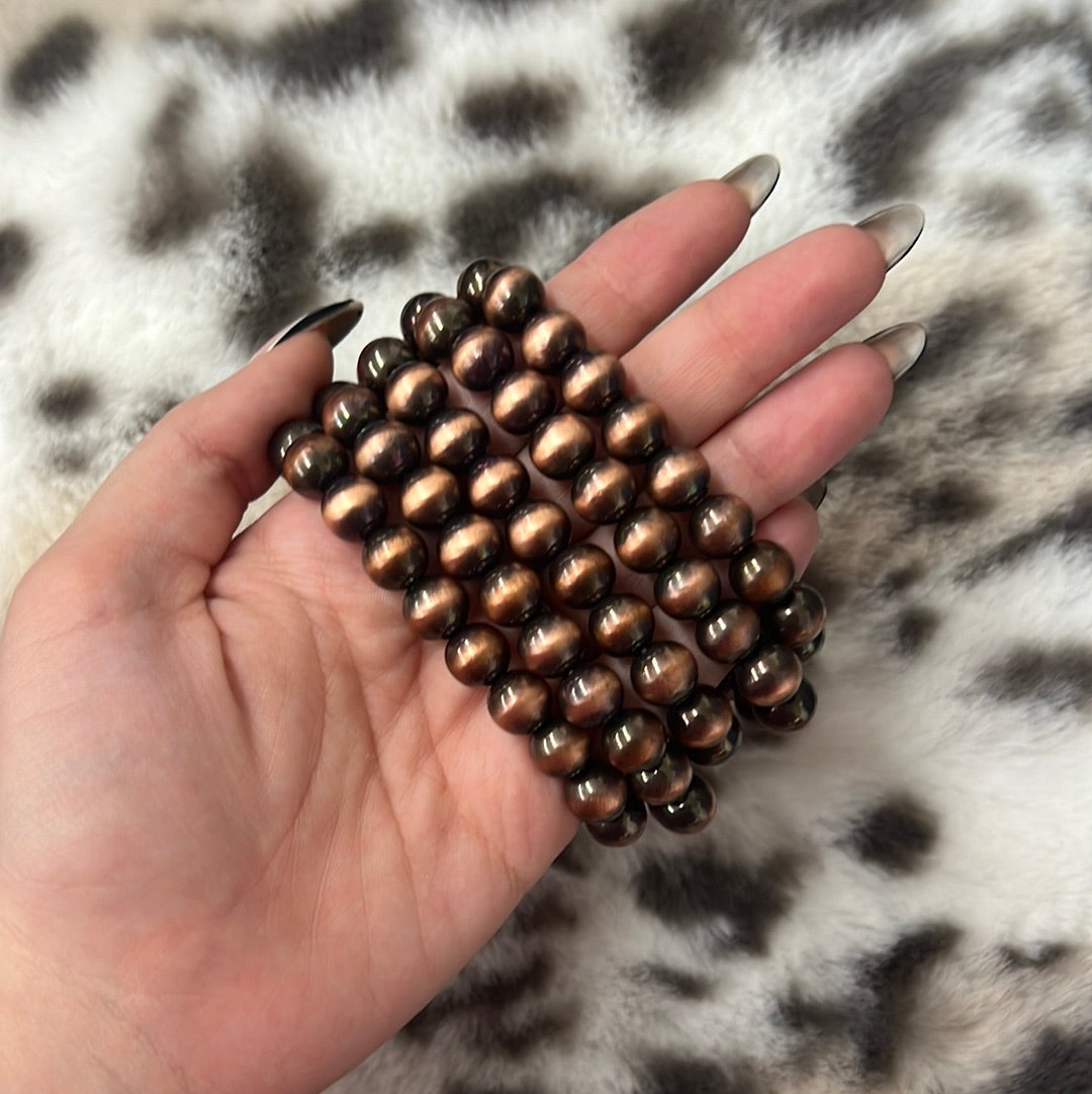 5 Row Western Burnish Copper Bracelet Stack