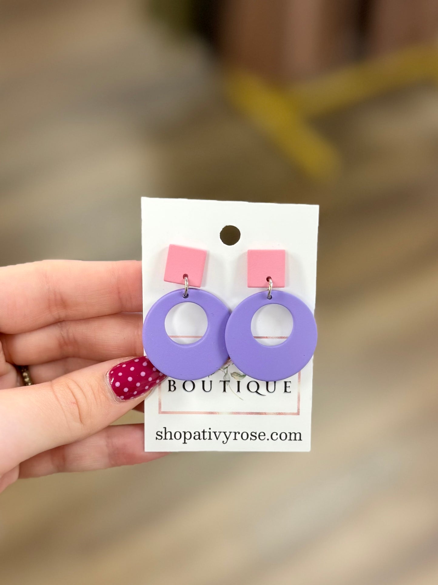 Pink & Purple Dangle Earrings