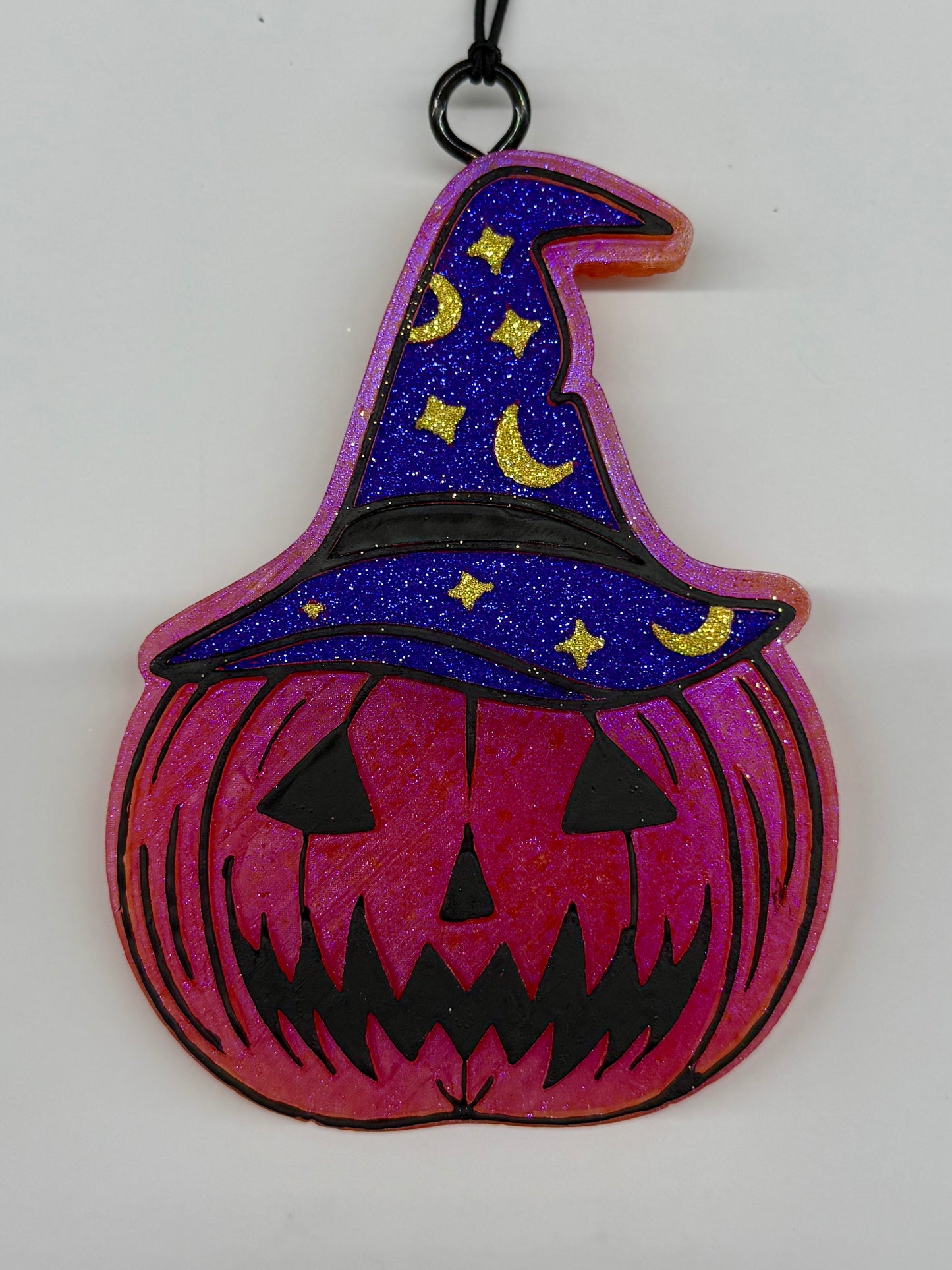 Purple Sparkle Witch Pumpkin Freshie - Flannel