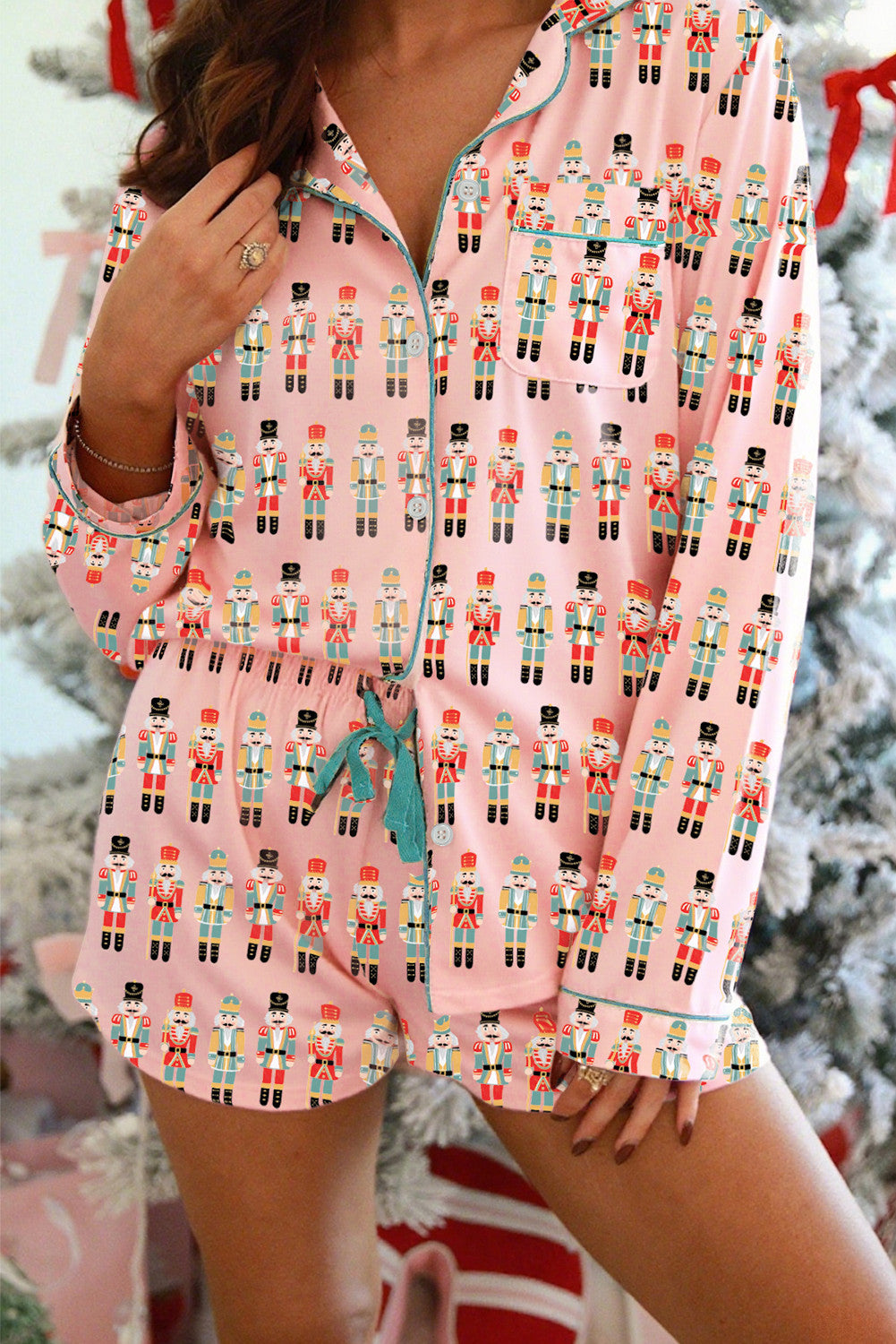 Pink Nutcracker Shorts Pajama Set