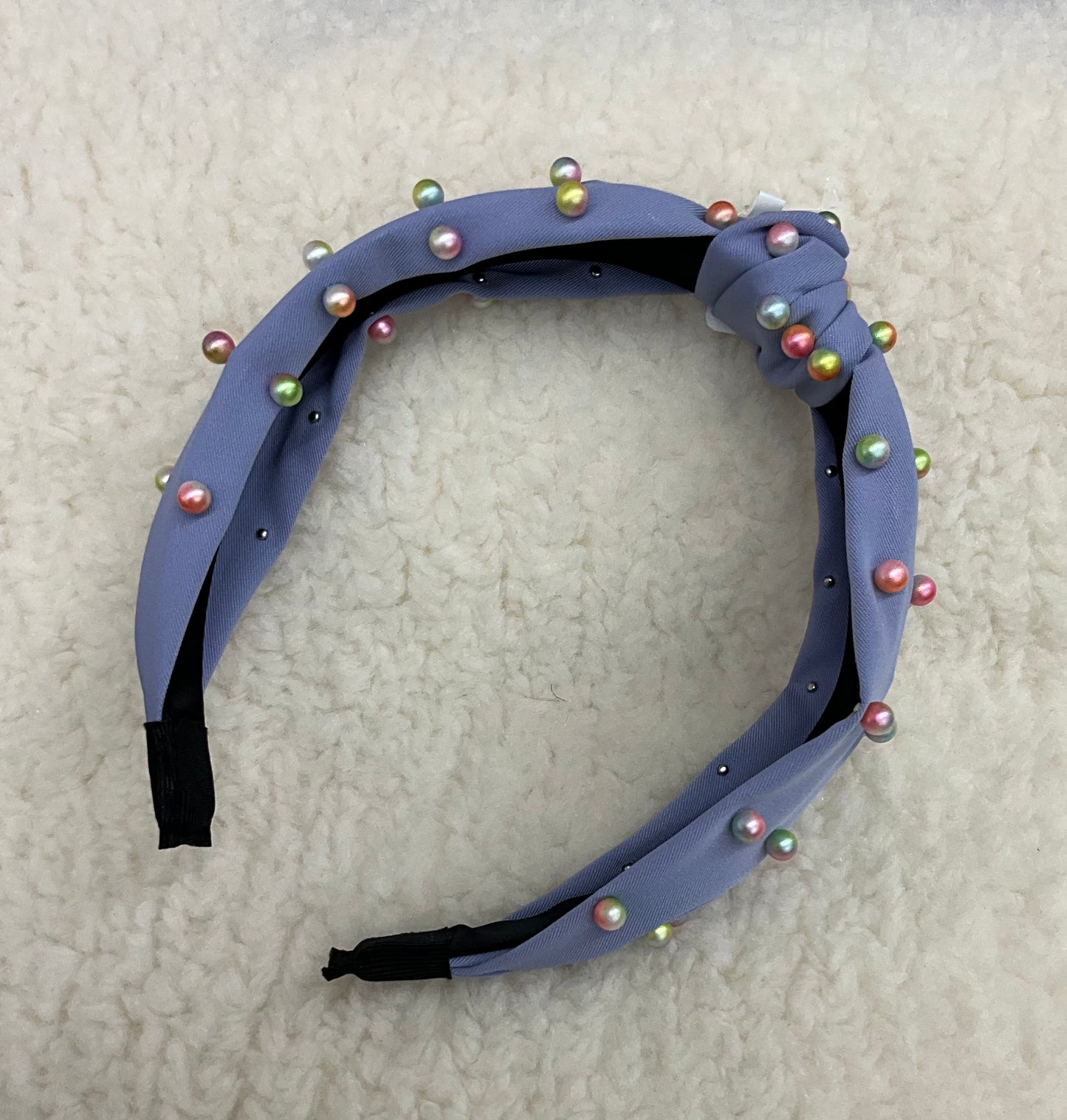 Blue Colorful Pearl Headband