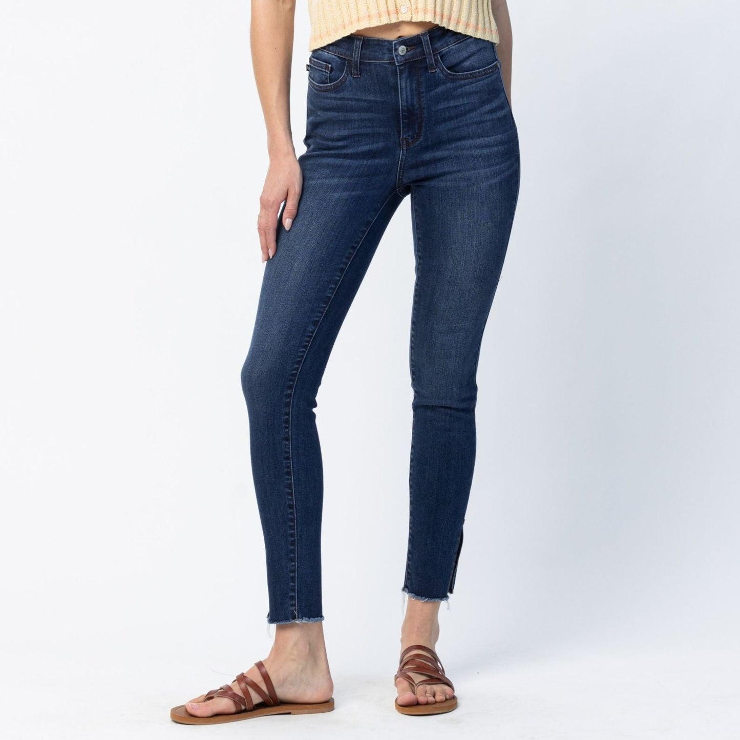 Judy Blue High Waist Side Slit Skinny