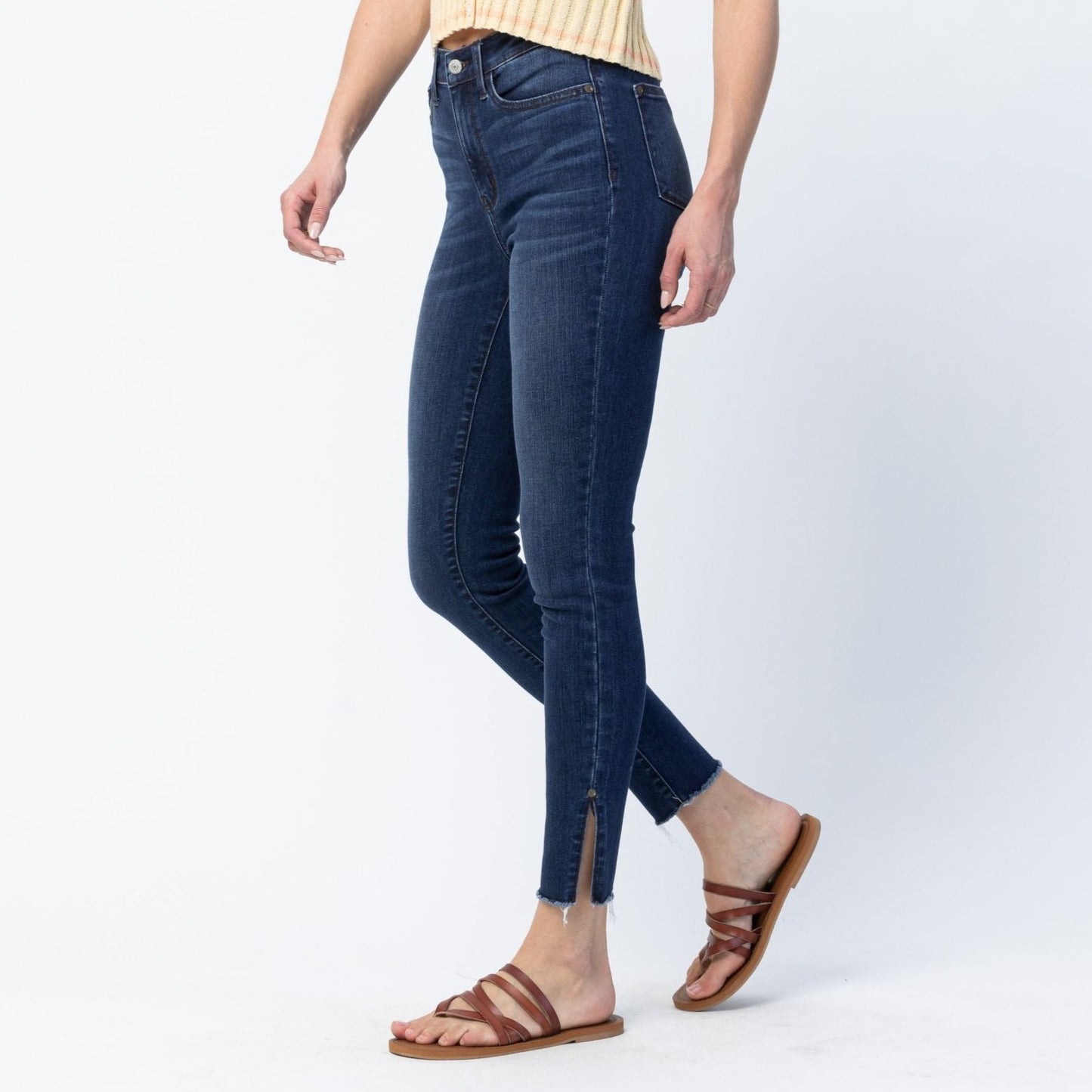 Judy Blue Plus High Waist Side Slit Skinny