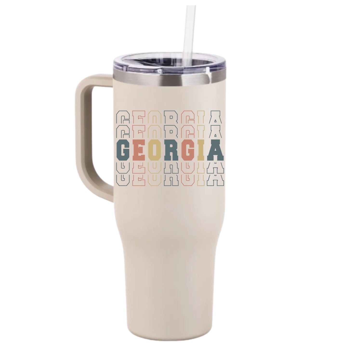 Georgia Stanley Dupe Tumbler, Tumbler with Handle